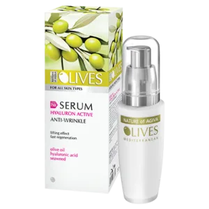 LIFTING SERUMAS HIALURONAS AKTYVUS BRANDŽIAI ODAI su natūraliu alyvuogių aliejumi 30ml