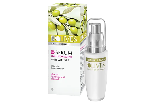 LIFTING SERUMAS HIALURONAS AKTYVUS BRANDŽIAI ODAI su natūraliu alyvuogių aliejumi 30ml