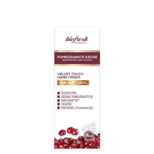 Velvetinis jutiklinis rankų kremas su granatais ir rožėmis "Via Natural Biofresh" 50ml